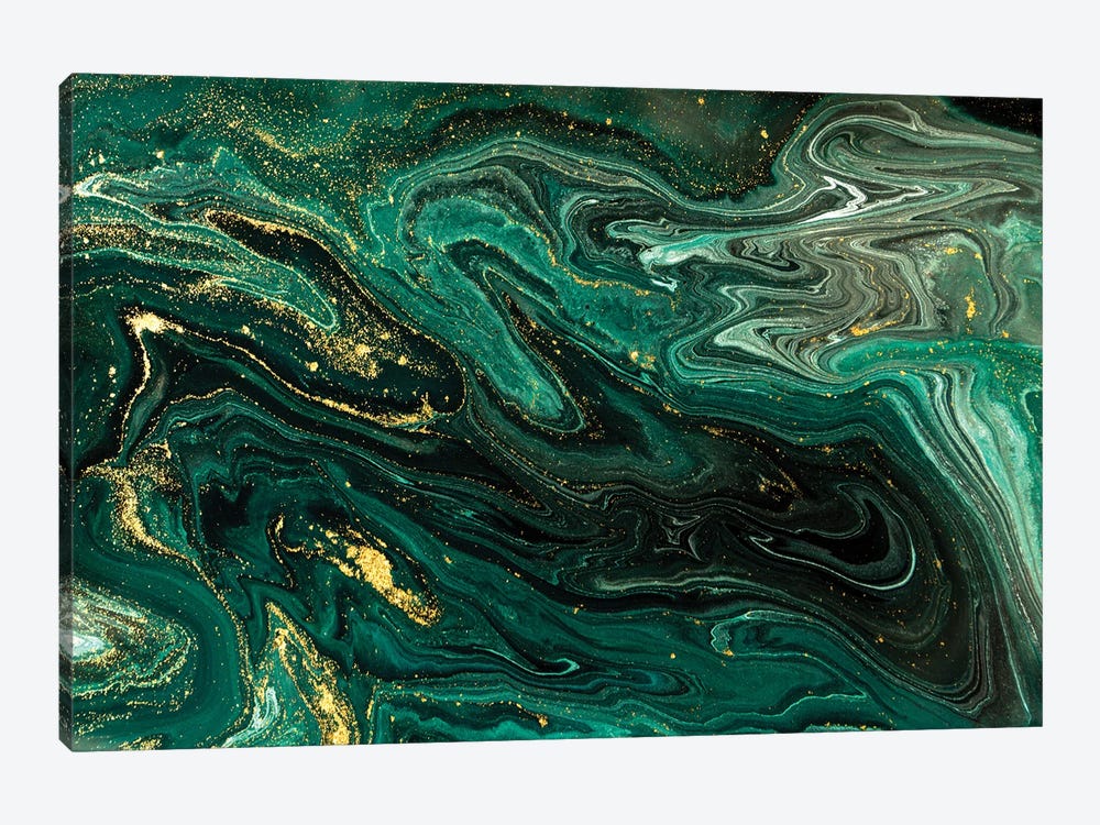 Shimmer Green Marble by EnShape 1-piece Canvas Art Print