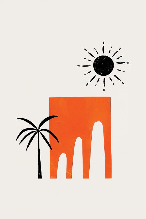 Orange Ancient Ruin by EnShape wall art