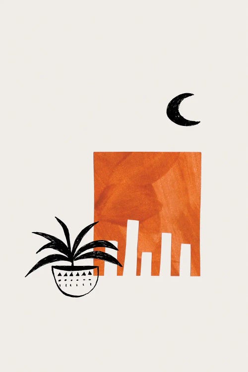 Mid Century House Plant by EnShape wall art