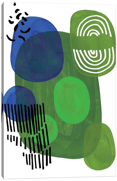 Alligator Canvas Art Print - Blue & Green Art