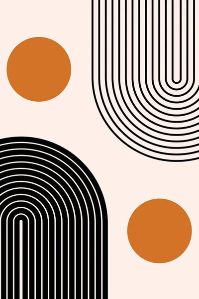 Linear Abstract: Double Mid Century Nesting Lines by EnShape