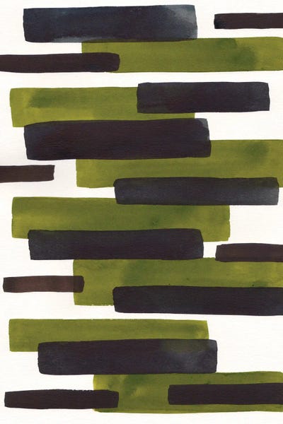 Primitive Olive Stripes by EnShape canvas print