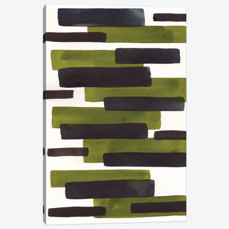 Primitive Olive Stripes Canvas Print #ENS255} by EnShape Canvas Wall Art