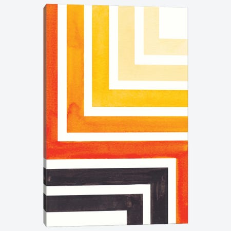 Aztec Orange Pattern Canvas Print #ENS258} by EnShape Canvas Art Print
