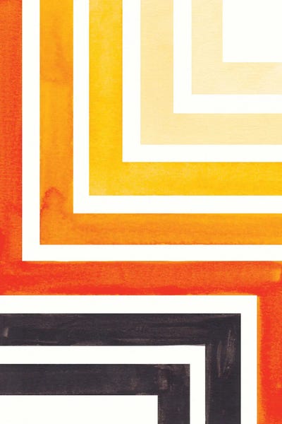 Muted & Modular Abstracts: Aztec Orange Pattern by EnShape
