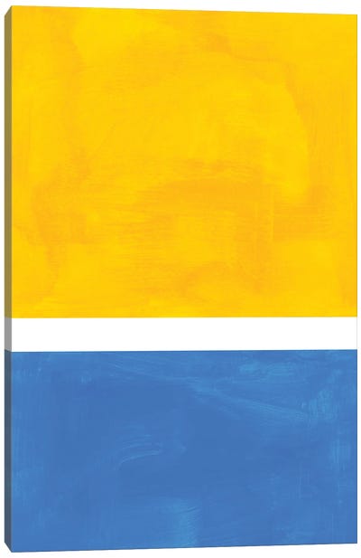 Yellow Blue Rothko Remake Canvas Art Print - Blue & Yellow Art