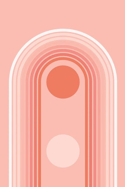Linear Abstract: Pastel Pink Mid Century Nesting Rainbow by EnShape