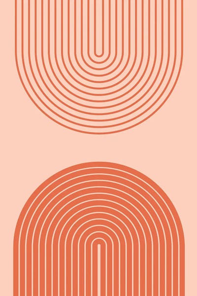 Midcentury Double Rainbow by EnShape canvas print