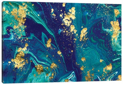Ocean Gold Marble Canvas Art Print - EnShape