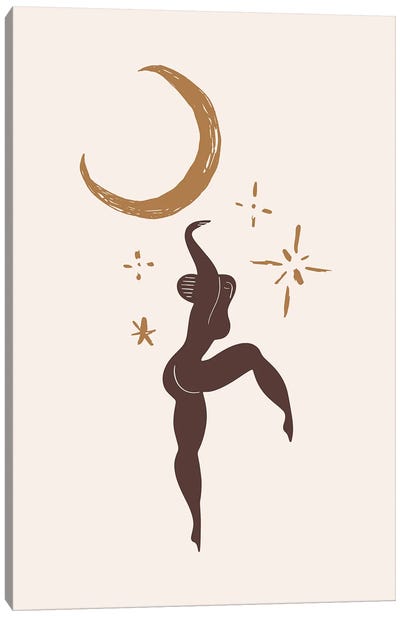 Zodiac Gymnast Canvas Art Print - Crescent Moon Art
