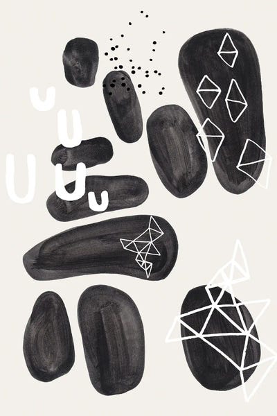 EnShape: Black Ornate Pebbles by EnShape