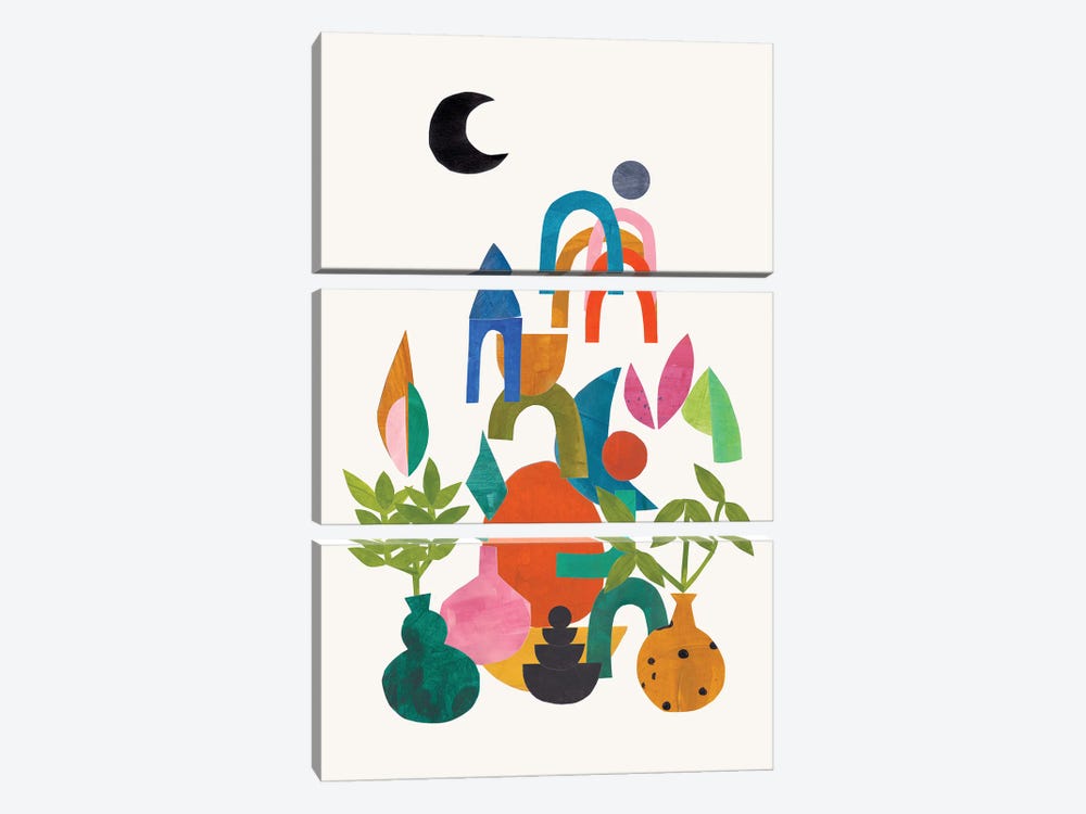 Moon Garden by EnShape 3-piece Canvas Print