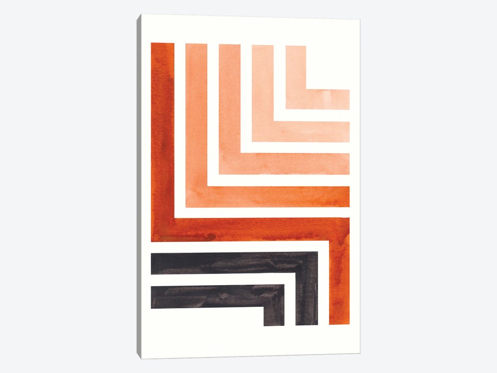 Burnt Sienna Aztec Pattern by EnShape 1-piece Art Print