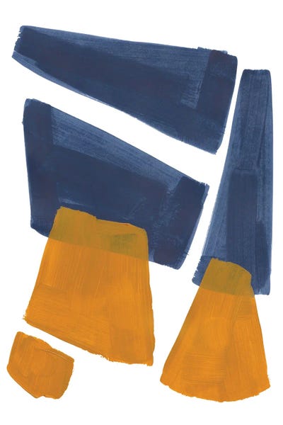 Navy Gold Shards by EnShape canvas print