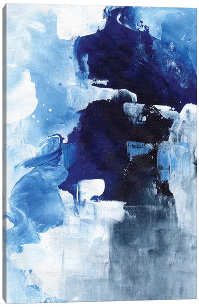 Winter Night Canvas Art Print - International Klein Blue