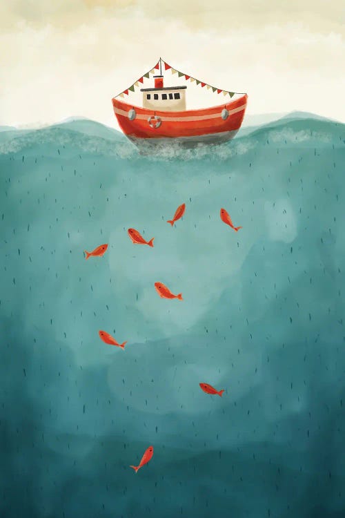 Little Red Boat by Evgenia Smirnova wall art