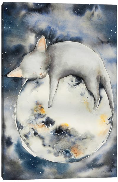Sleeping On The Moon Canvas Art Print - Evgenia Smirnova