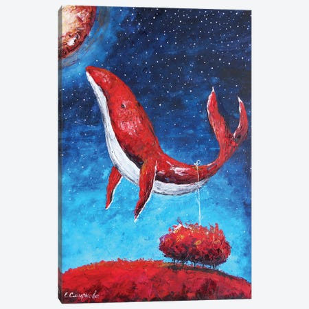 Red Whale Canvas Print #ENV15} by Evgenia Smirnova Canvas Art