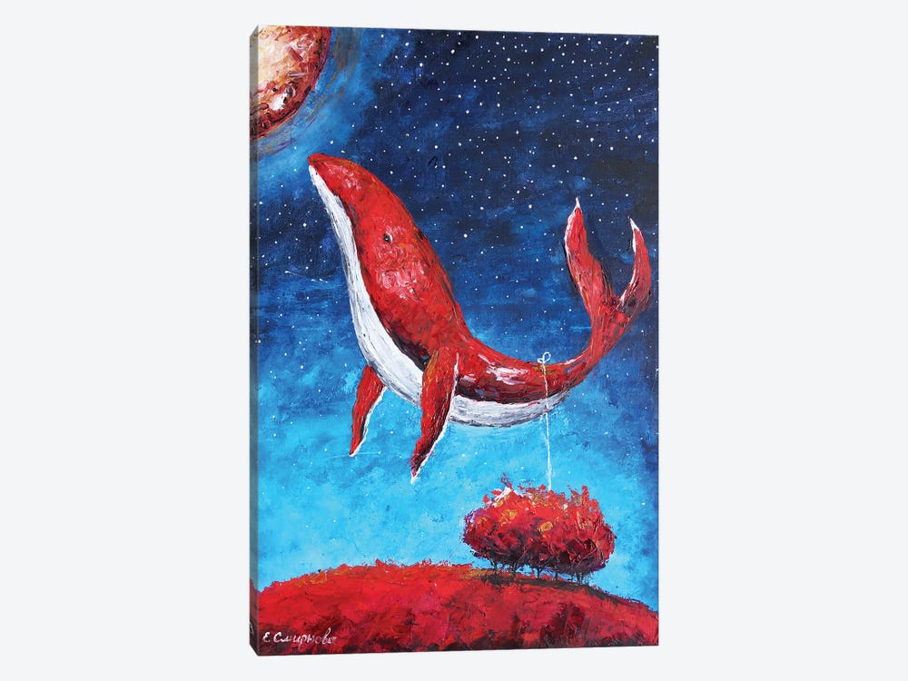 Red Whale by Evgenia Smirnova 1-piece Canvas Wall Art