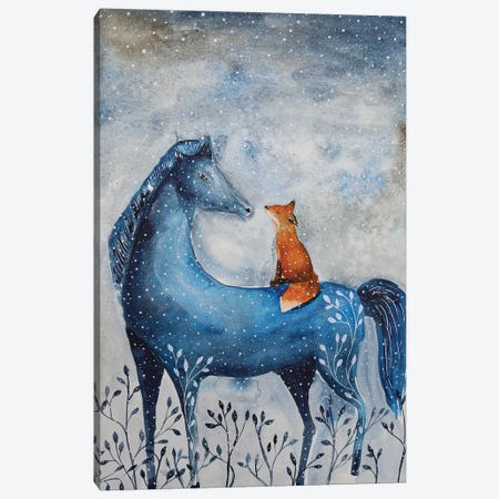 Blue Horse Canvas Print #ENV21} by Evgenia Smirnova Canvas Art