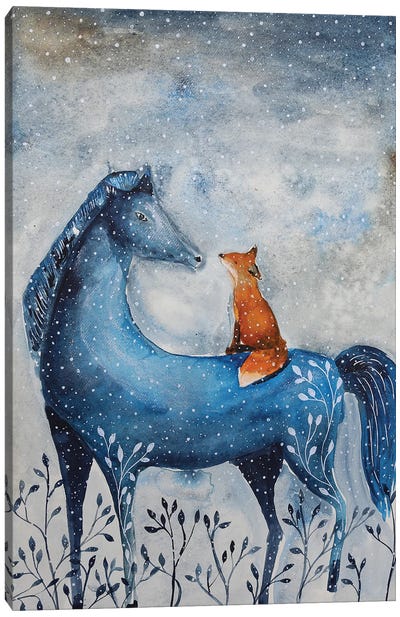 Blue Horse Canvas Art Print - Evgenia Smirnova