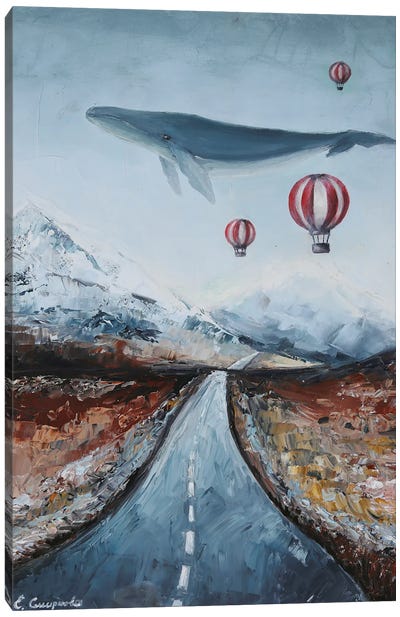 Whale In The Mountains Canvas Art Print - Evgenia Smirnova
