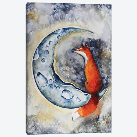 The Fox And The Moon Canvas Print #ENV44} by Evgenia Smirnova Canvas Print