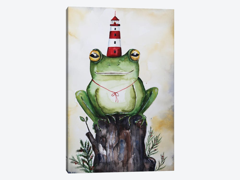 Frog And Lighthouse by Evgenia Smirnova 1-piece Canvas Art Print