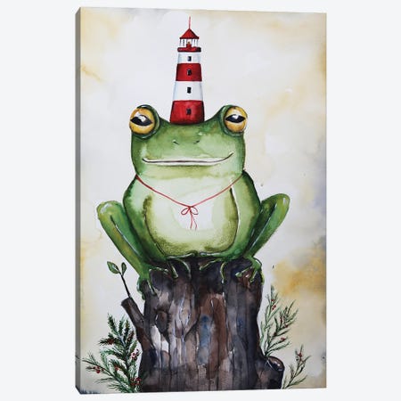 Frog And Lighthouse Canvas Print #ENV45} by Evgenia Smirnova Canvas Art Print
