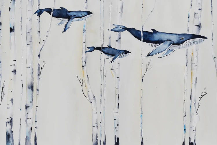 Whales In The Birch Woods by Evgenia Smirnova wall art
