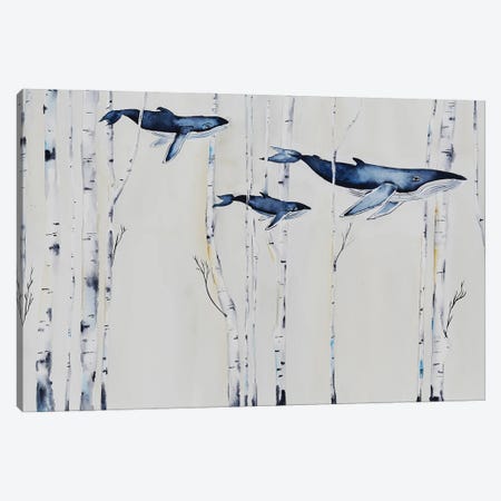 Whales In The Birch Woods Canvas Print #ENV53} by Evgenia Smirnova Art Print