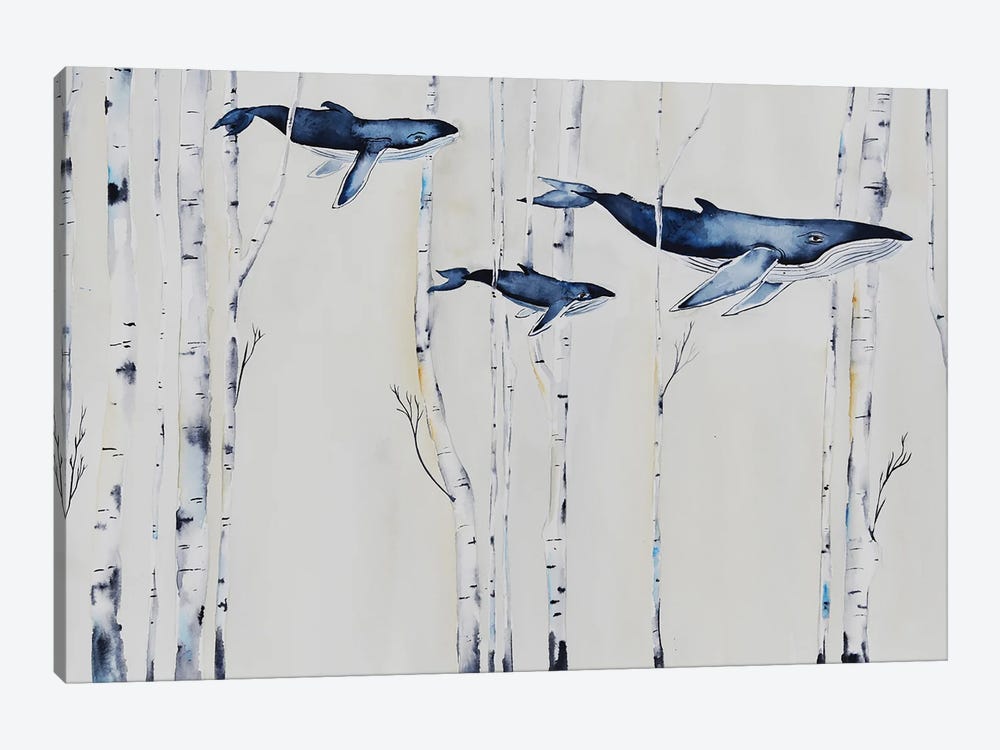 Whales In The Birch Woods by Evgenia Smirnova 1-piece Canvas Wall Art