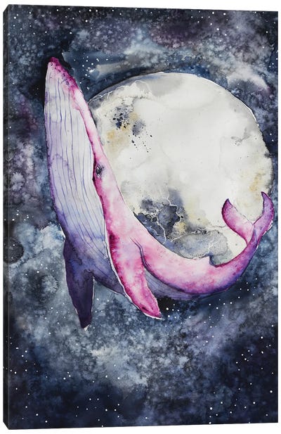 Pink Whale Canvas Art Print - Evgenia Smirnova
