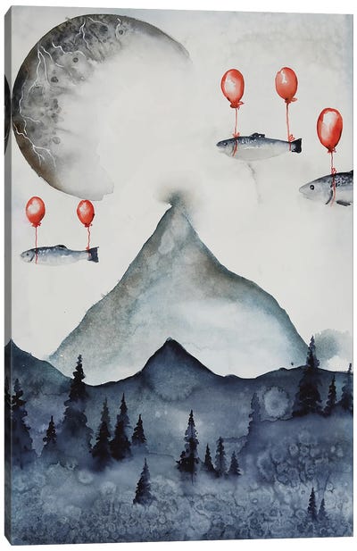 Mountain Canvas Art Print - Balloons