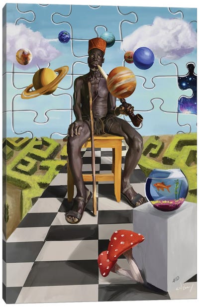 Meta-Physical Puzzle Canvas Art Print - Afrofuturism