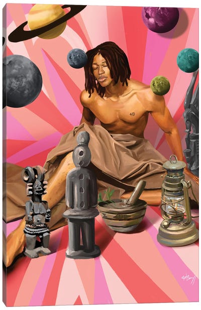 Morning Devotion Canvas Art Print - Afrofuturism