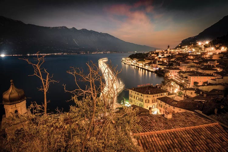 Limone Sul Garda By Night by Enzo Romano wall art