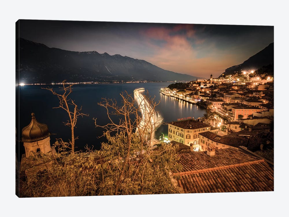Limone Sul Garda By Night by Enzo Romano 1-piece Art Print