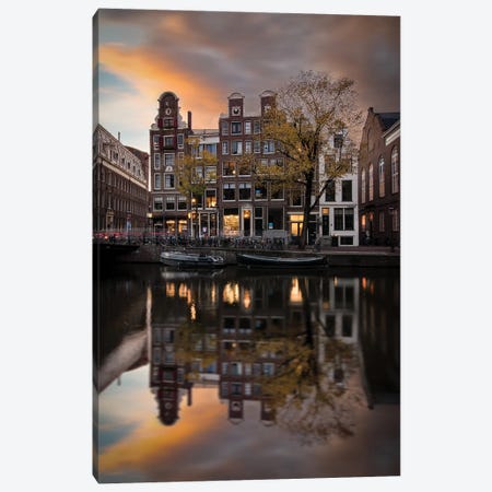 Amsterdam'S Reflections Canvas Print #ENZ116} by Enzo Romano Canvas Art Print