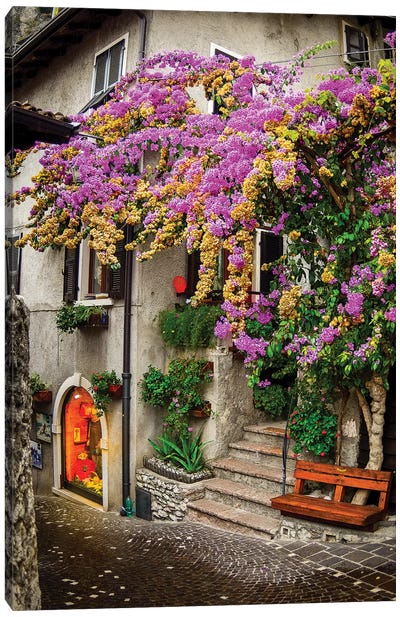 Limone sul Garda I Canvas Art Print - Stairs & Staircases