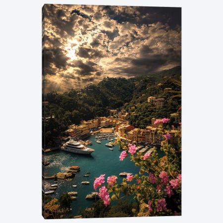 Panorama Of Portofino Canvas Print #ENZ128} by Enzo Romano Canvas Print