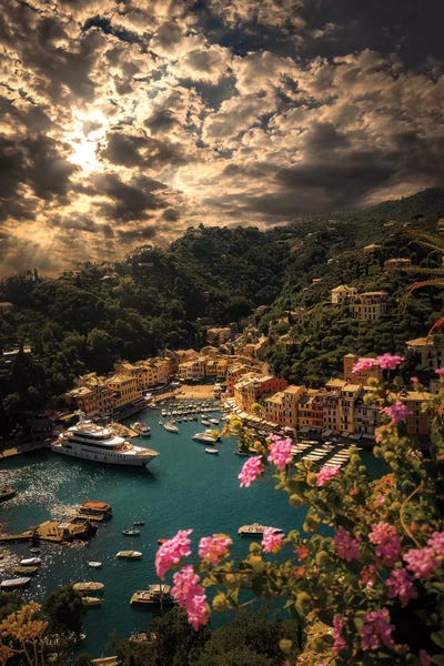 Enzo Romano: Panorama Of Portofino by Enzo Romano