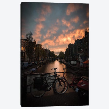 Sunset In Amsterdam Canvas Print #ENZ138} by Enzo Romano Canvas Wall Art