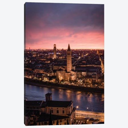 Sunset In Verona Canvas Print #ENZ142} by Enzo Romano Canvas Print