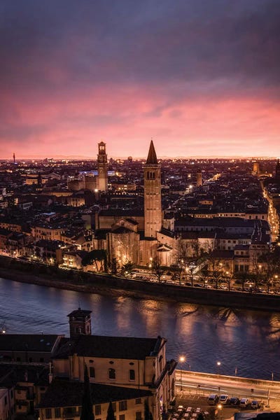 Enzo Romano: Sunset In Verona by Enzo Romano
