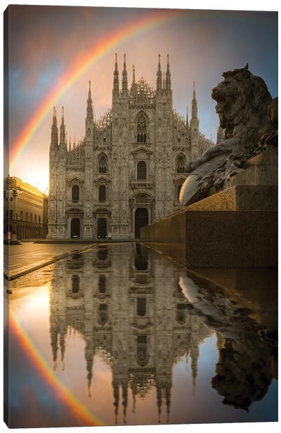 Rainbow In Milan Canvas Art Print - Milan Art