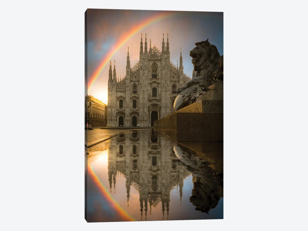 Rainbow In Milan by Enzo Romano 1-piece Canvas Artwork