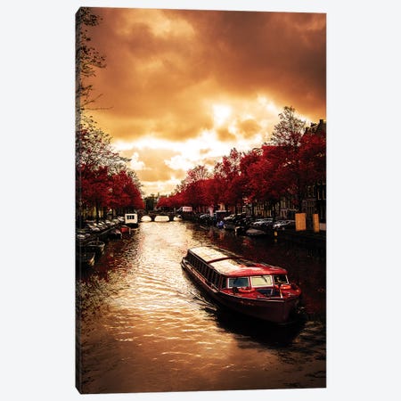 Red Leaves In Amsterdam Canvas Print #ENZ23} by Enzo Romano Canvas Artwork