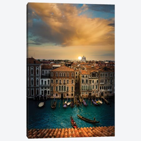 Sunset In Venice Canvas Print #ENZ25} by Enzo Romano Canvas Art Print