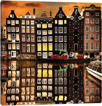 Amsterdam II Canvas Art Print - City Sunrise & Sunset Art